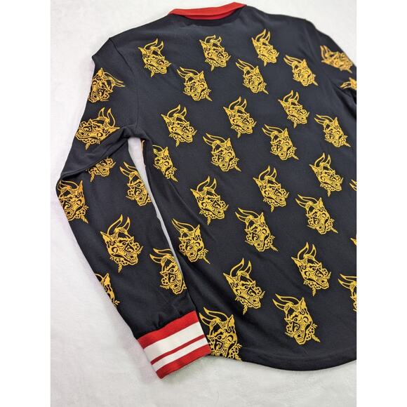 Reason Medium Long Sleeve Rugby Polo w/Dragon Heads,Wasps/Hornets - Picture 10 of 13